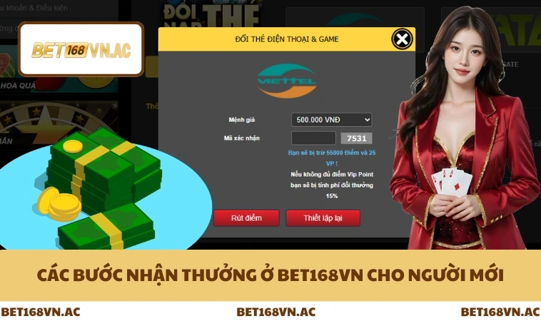Các bước nhận thưởng ở Bet168Vn cho người mới