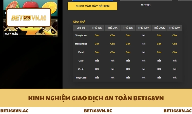 Kinh nghiệm giao dịch an toàn Bet168Vn